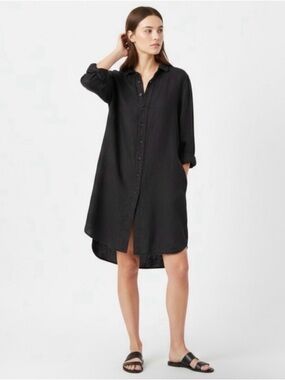 CP Shades Black 100%  Linen Dress
